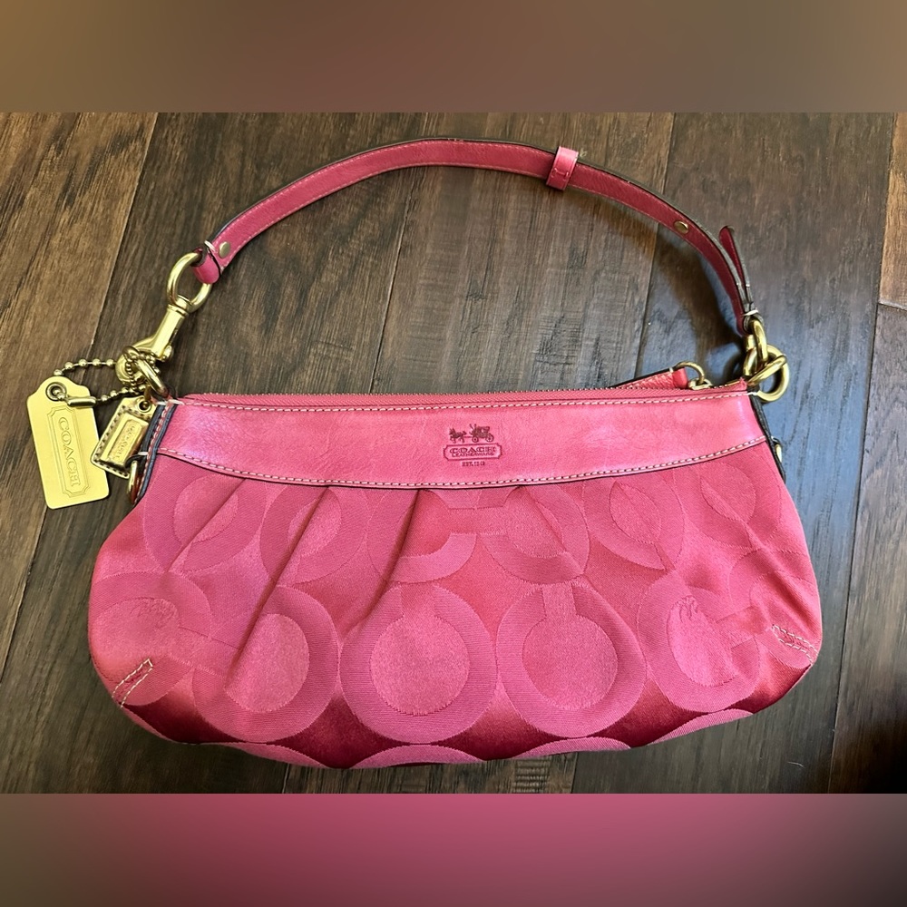 Authentic Coach pink monogram purse